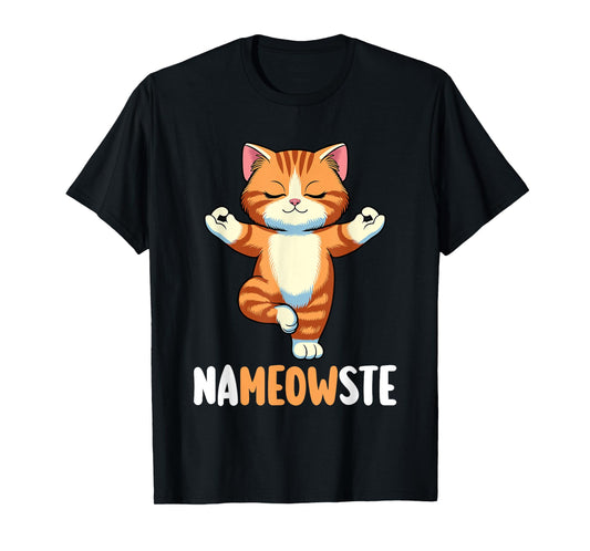 Yoga Cat Nameowste Meditation Zen Kitten Namaste Funny T-Shirt