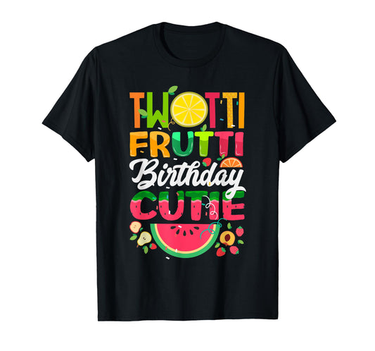 Cute 2 Year Old Birthday Party Twotti Frutti Family Matching T-Shirt