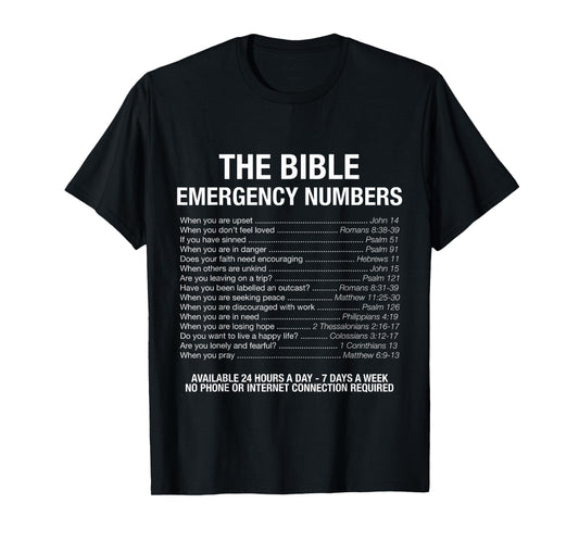 The Bible Emergency Numbers T-Shirt T-Shirt