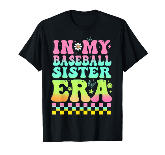 In My Baseball Sister Era Retro Baseball Sis Women Kids Girl T-Shirt