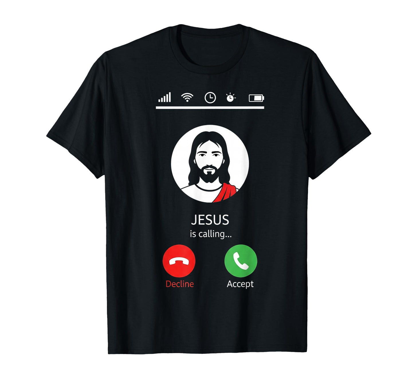 Funny Christian Humor Jesus Calling Accept or Decline Phone T-Shirt