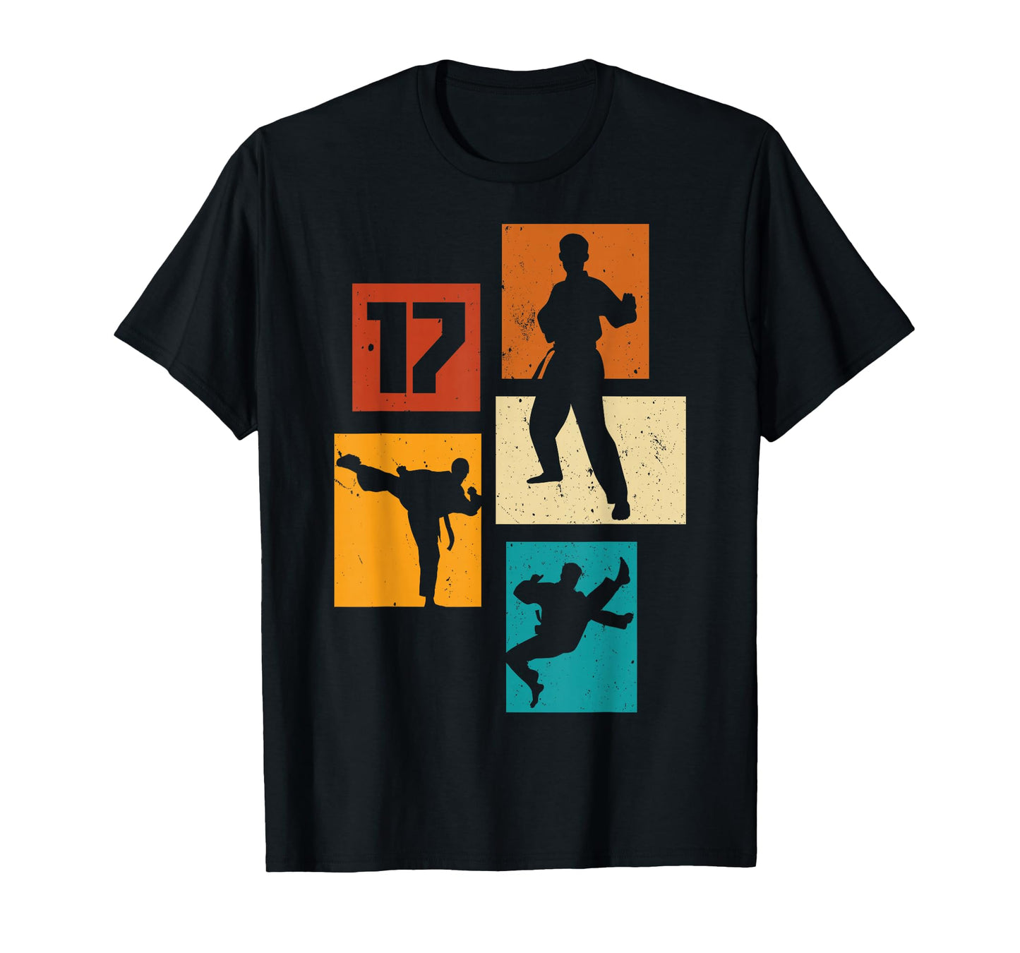 17th Birthday Karate Taekwondo 17 Years Old Boy Martial Arts T-Shirt