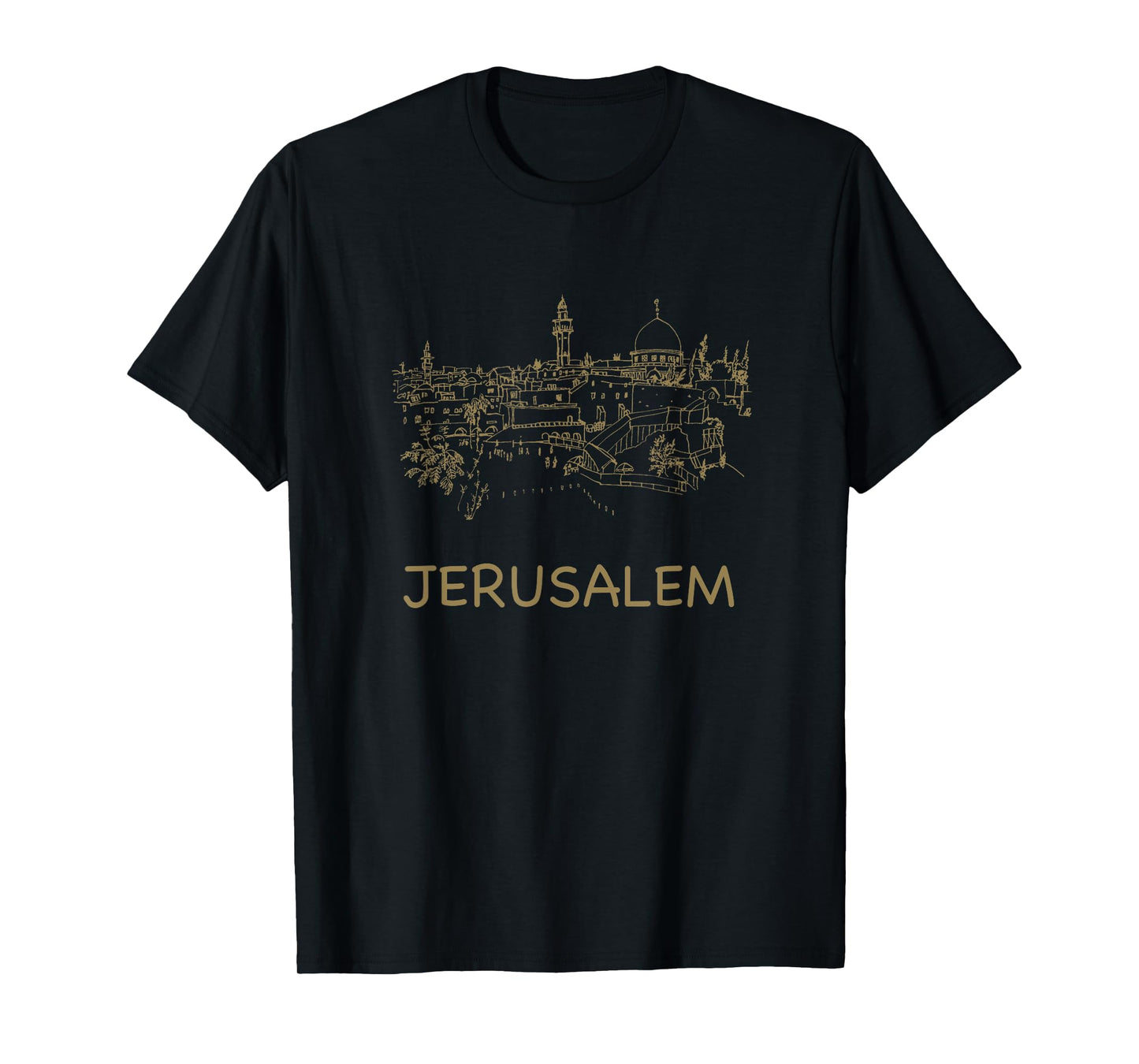 Jerusalem Tees Unisex-Adults Kids Black T-Shirt
