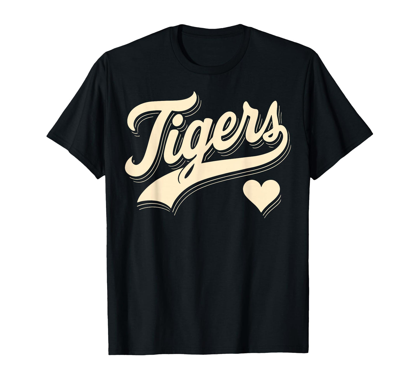 Vintage Tigers Name Heart Gift for Men Women Kid Boy Girl T-Shirt