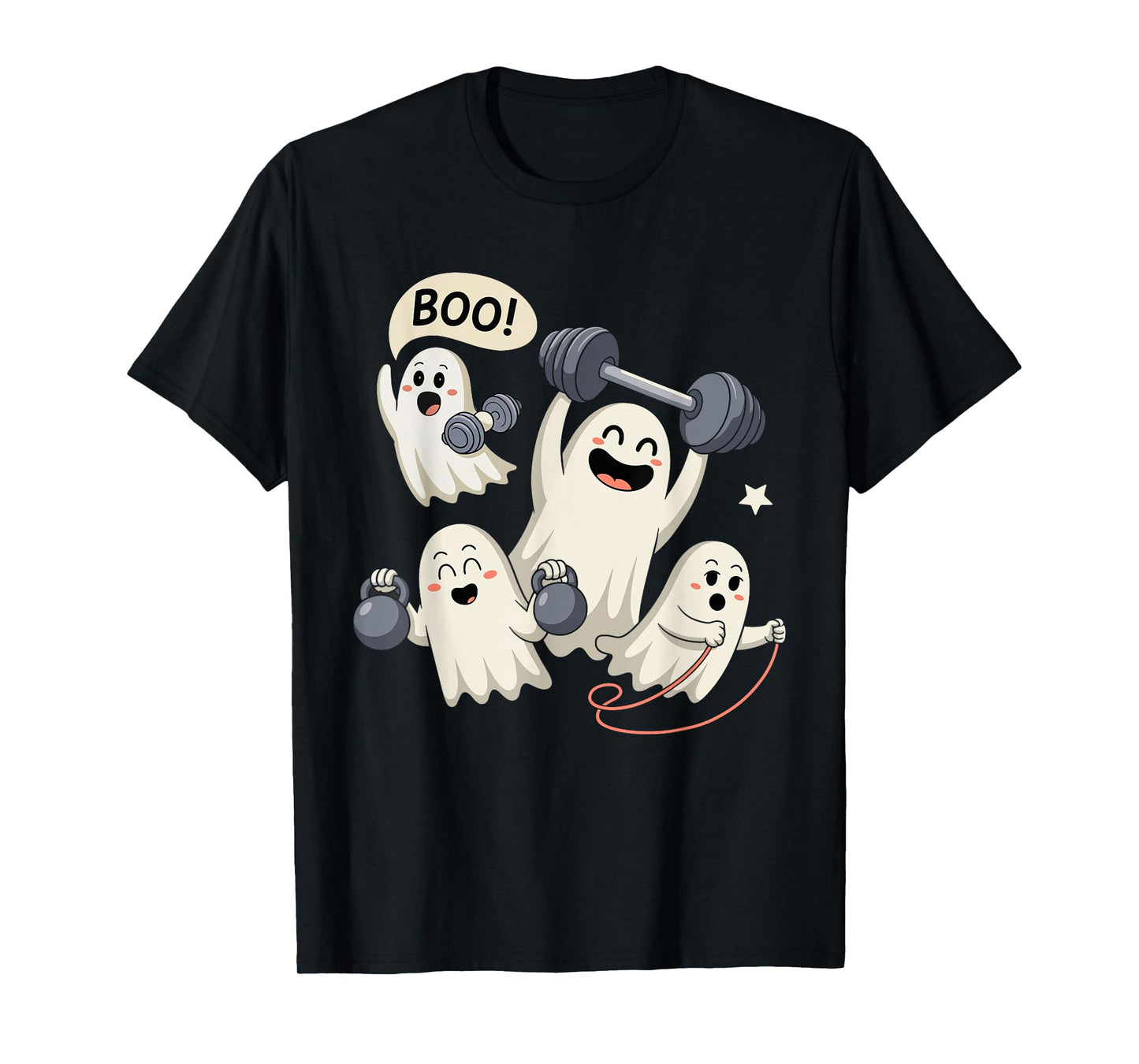 Ghost Gym Halloween Workout Fitness Weightlifting T-Shirt