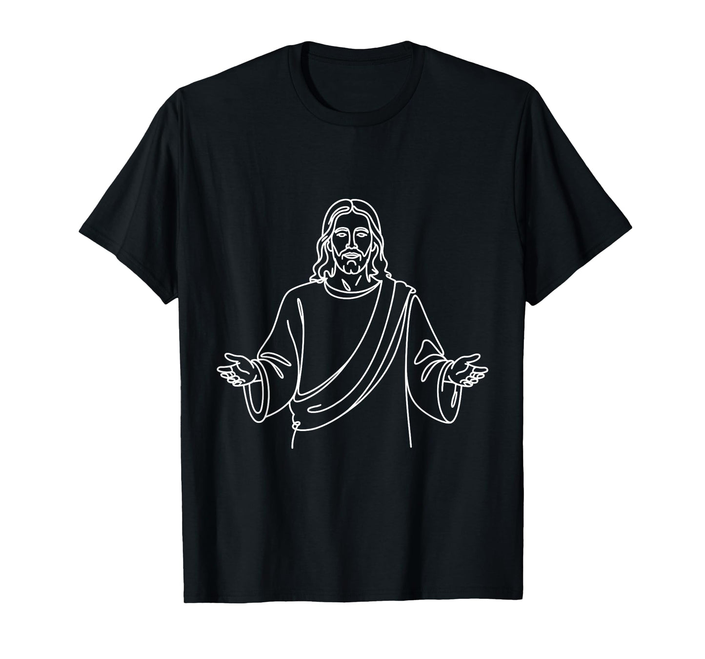 Line Art Christian Jesus Faith Religious Design Believers T-Shirt