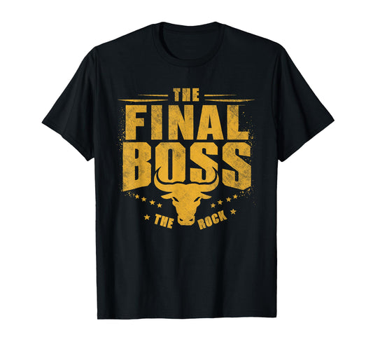 The Final Boss Vintage Rock Music Final Boss Gamer Bull Head T-Shirt
