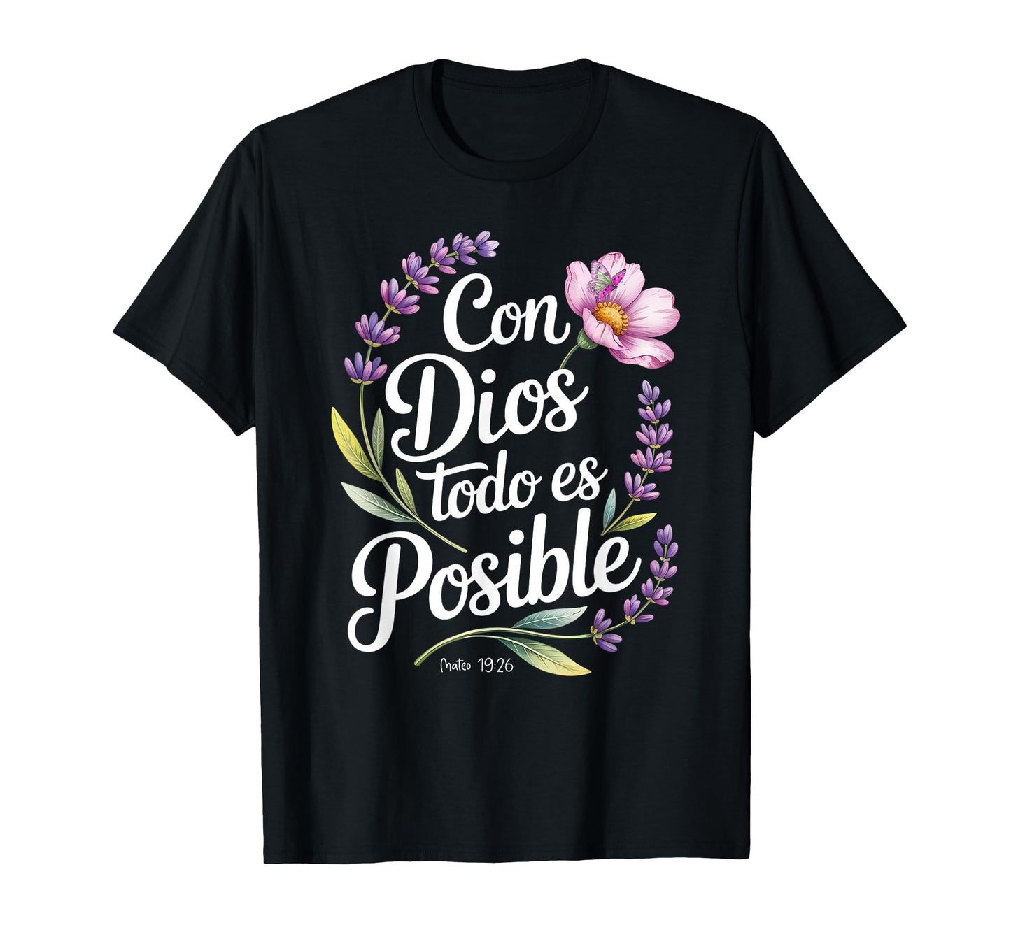 Con Dios Todo ES Posible Shirt Christian Spanish for Womens T-Shirt