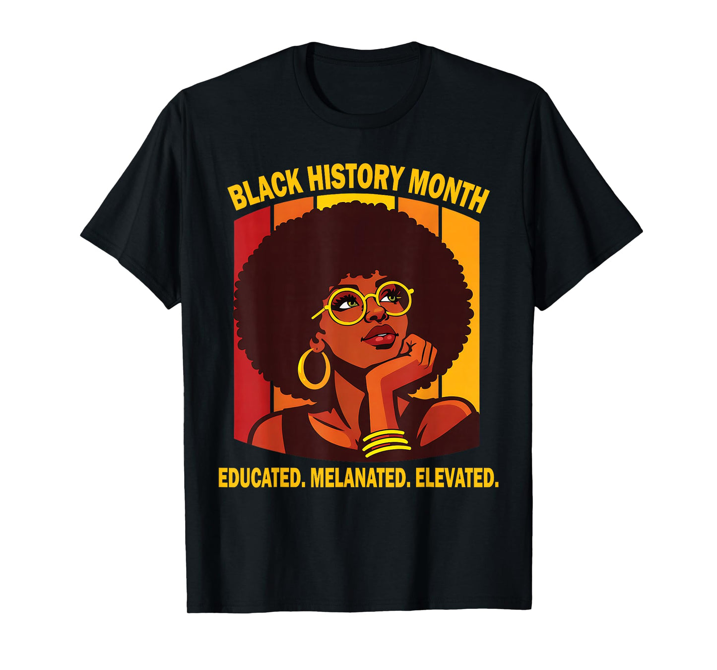 Black History Month Educated Melanated Elevated African T-Shirt
