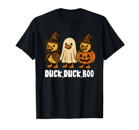 Duck Boo Funny Cute Spooky Halloween Retro Goose Pumpkin T-Shirt