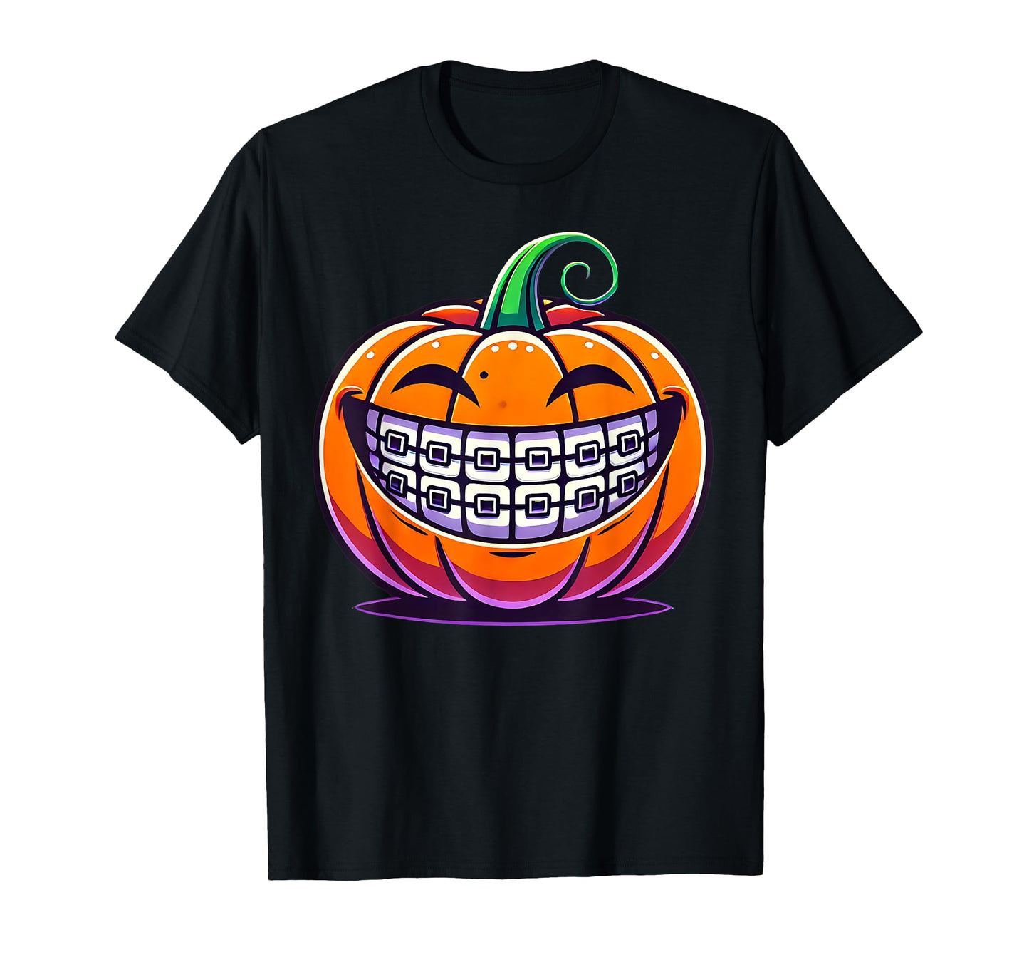 Orthodontics Dental Halloween Pumpkin Braces Dentist Horror T-Shirt