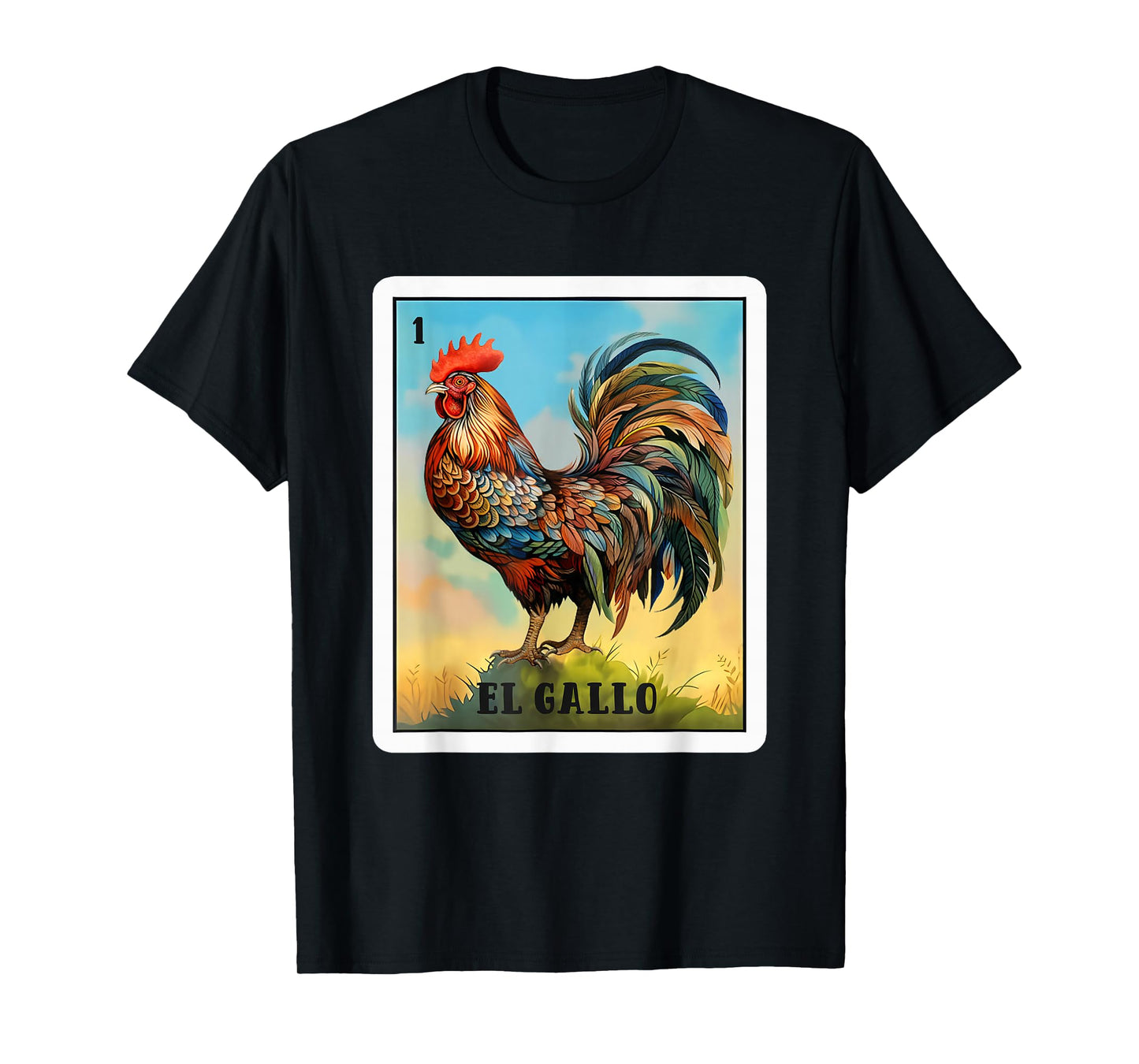 Mexican El Gallo Bingo Card Game Traditional Rooster Card T-Shirt