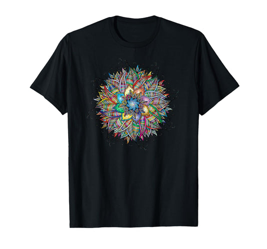 Nirvana Mandala Geometry Sacred Fractal Art Yoga Mantra T-Shirt