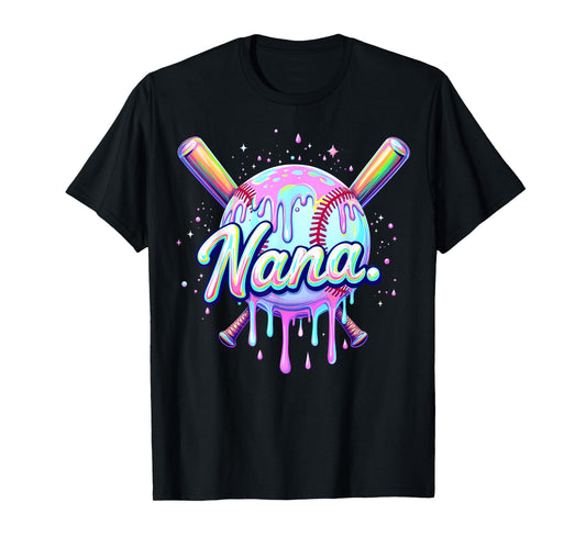 Baseball Drip Nana Cute Tie Dye Baseball Women Mother's Day T-Shirt