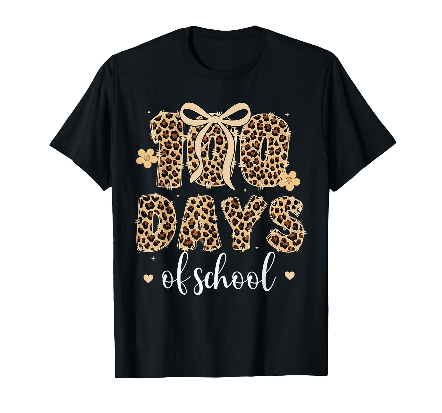 100 Days of School Leopard Kids Teachers Girl Women T-Shirt