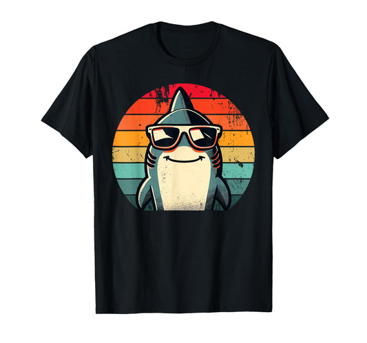 Cool Retro Shark in Sunglasses 70s 80s 90s Funny Shark T-Shirt