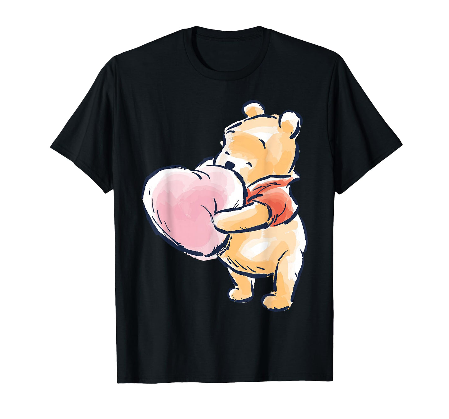Disney Winnie The Pooh Baby Pooh Hugging A Heart Water Color T-Shirt
