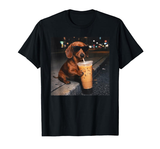 Dachshund Iced Coffee T-Shirt