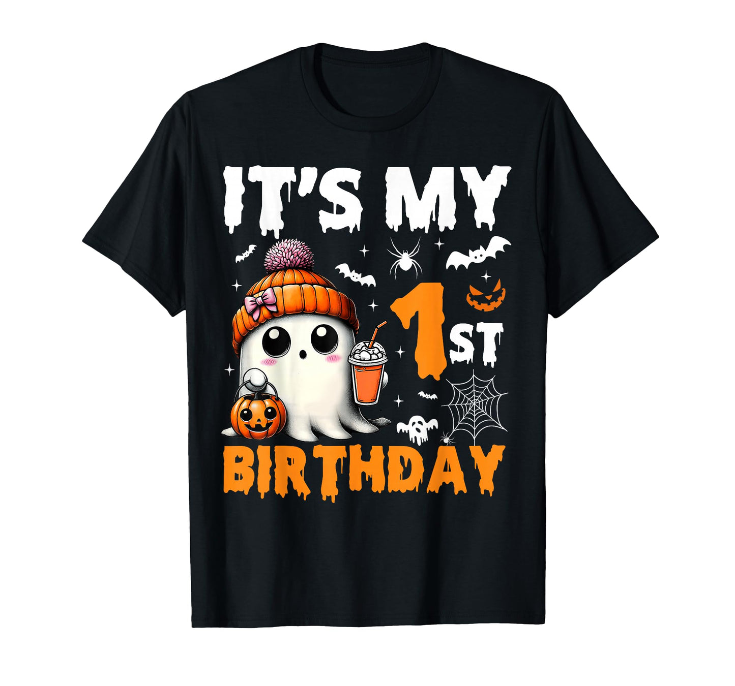 It's My 1st Birthday 1 Years Old Ghost Pumpkin Halloween T-Shirt