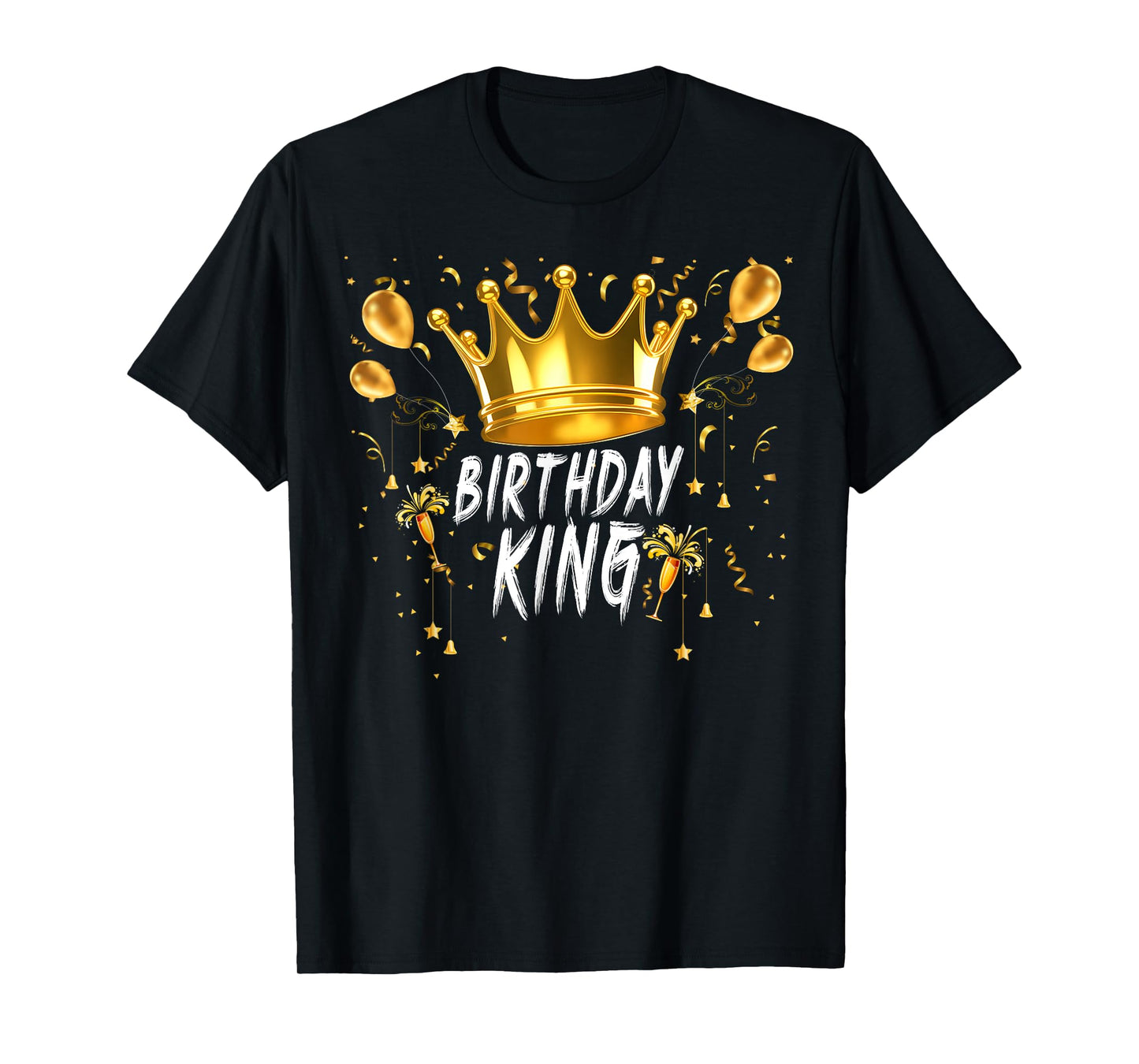 Birthday King Crown Funny Birthday Party Balloon Men Boy T-Shirt