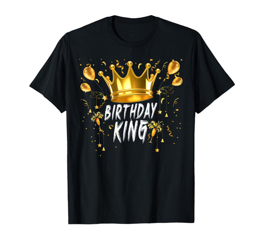 Birthday King Crown Funny Birthday Party Balloon Men Boy T-Shirt