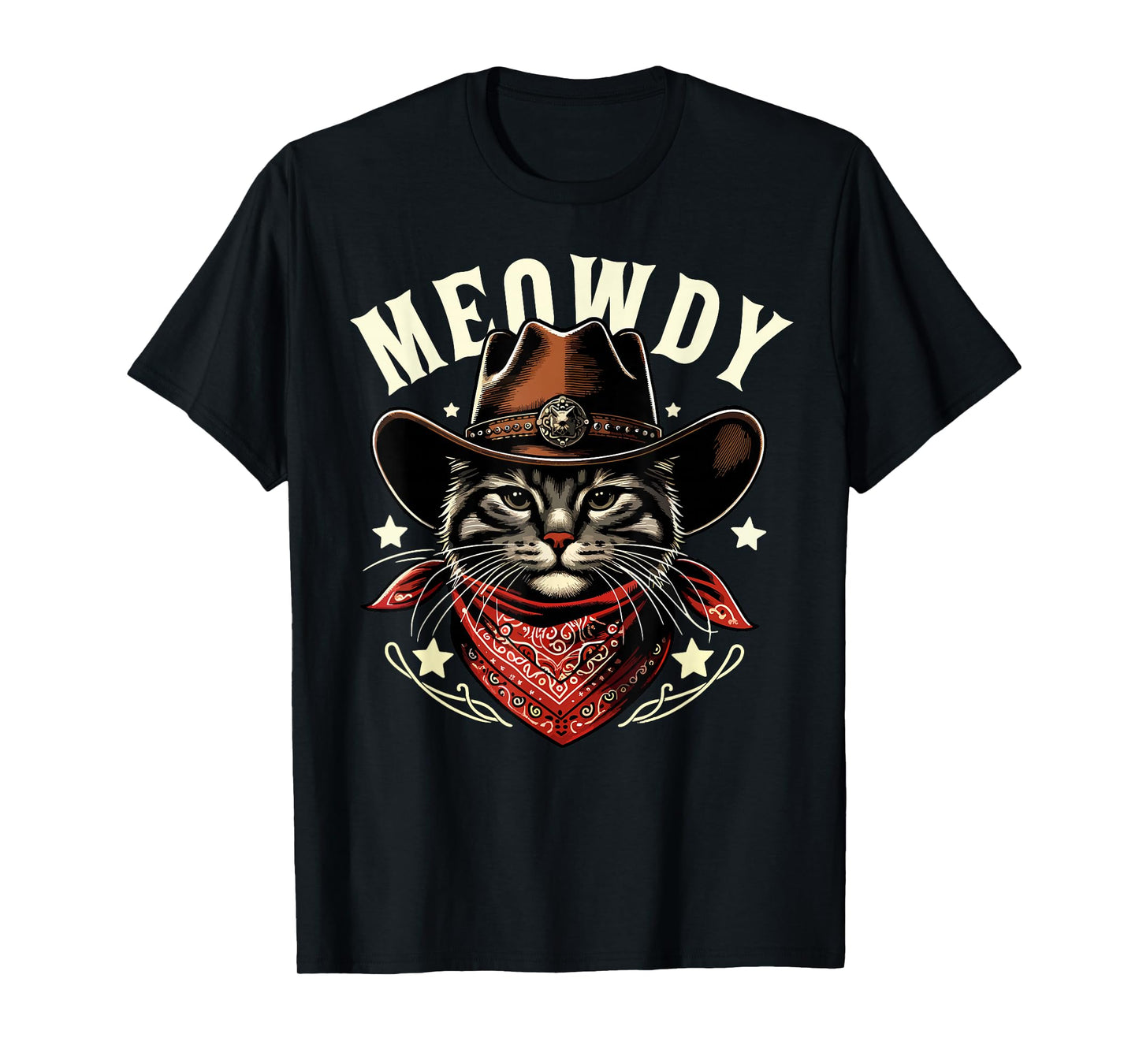Cat Cowboy Funny Mashup Meowdy Western Country Music Cat T-Shirt