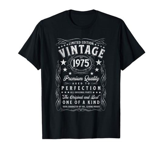 Vintage 50th Mens Birthday Decorations 1975 50yr for Him 50 T-Shirt