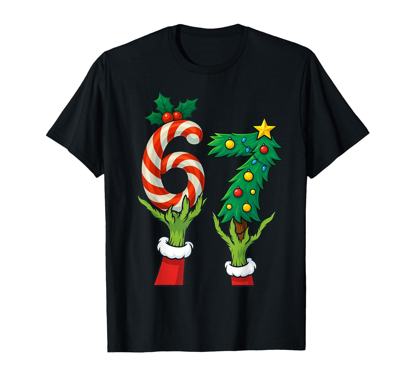 67 Christmas 6 7 Meme Hands Holiday Gen Alpha for Kids Youth T-Shirt