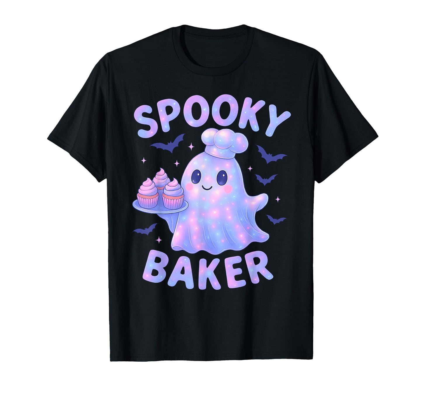 Spooky Baker Ghost Chef Halloween Baking Bakery Cake Lover T-Shirt
