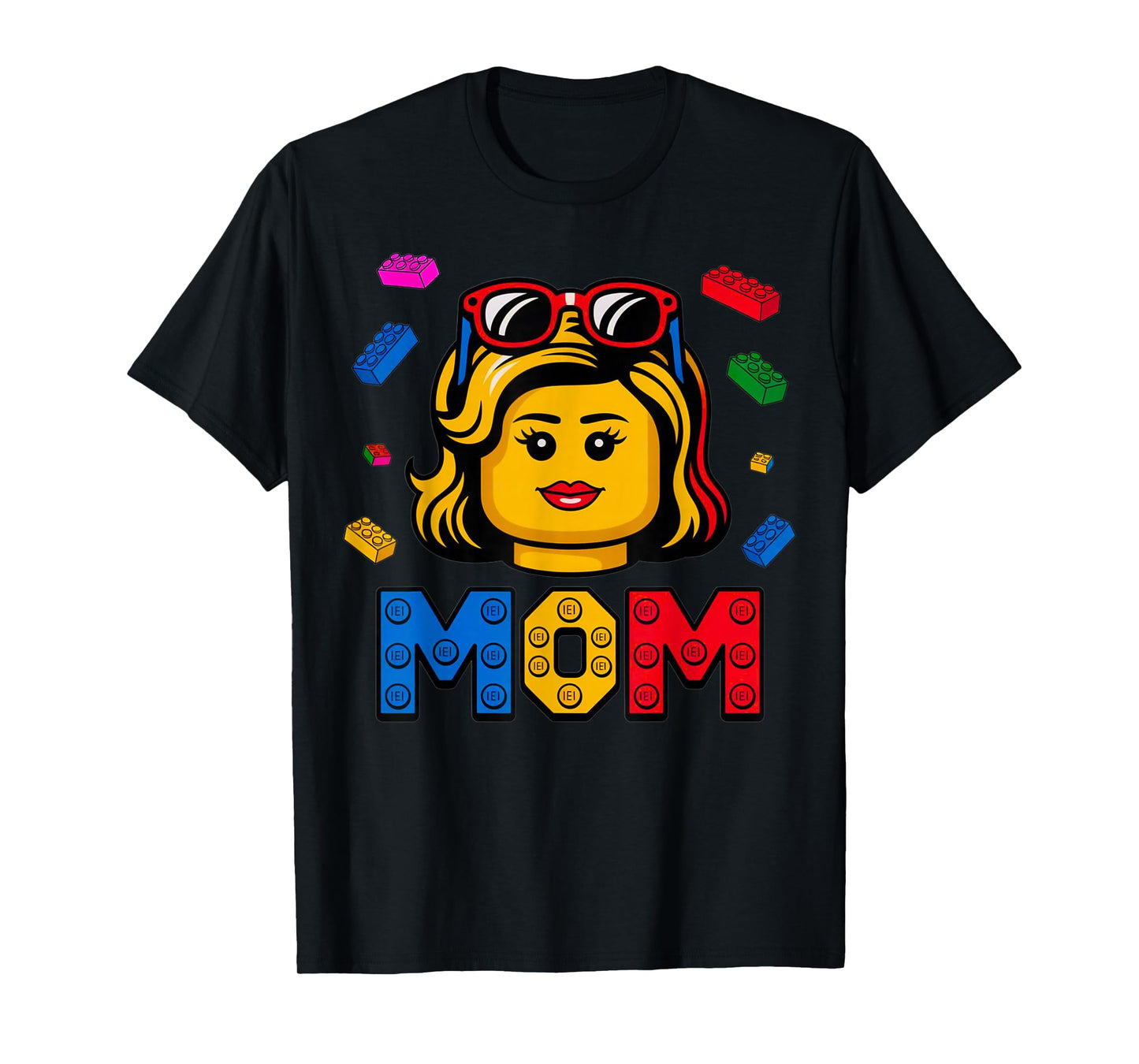 Family Mom Master Builder Building Bricks Blocks Mothers Day T-Shirt