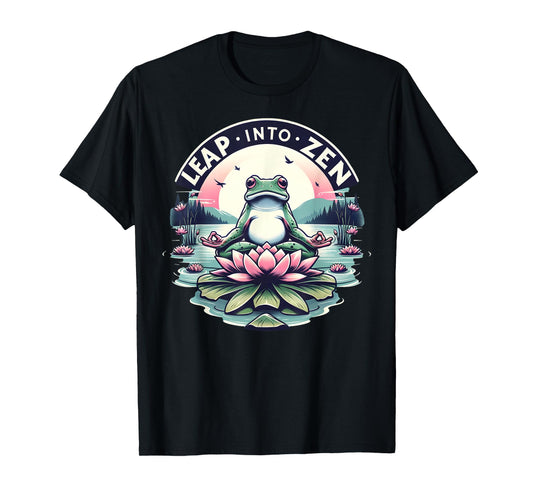 Meditative Frog Lotus Pose Yoga Zen Peaceful Mind T-Shirt