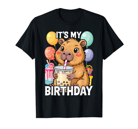 Capybara Birthday Graphic Kids Cute Capibara its My Bday T-Shirt