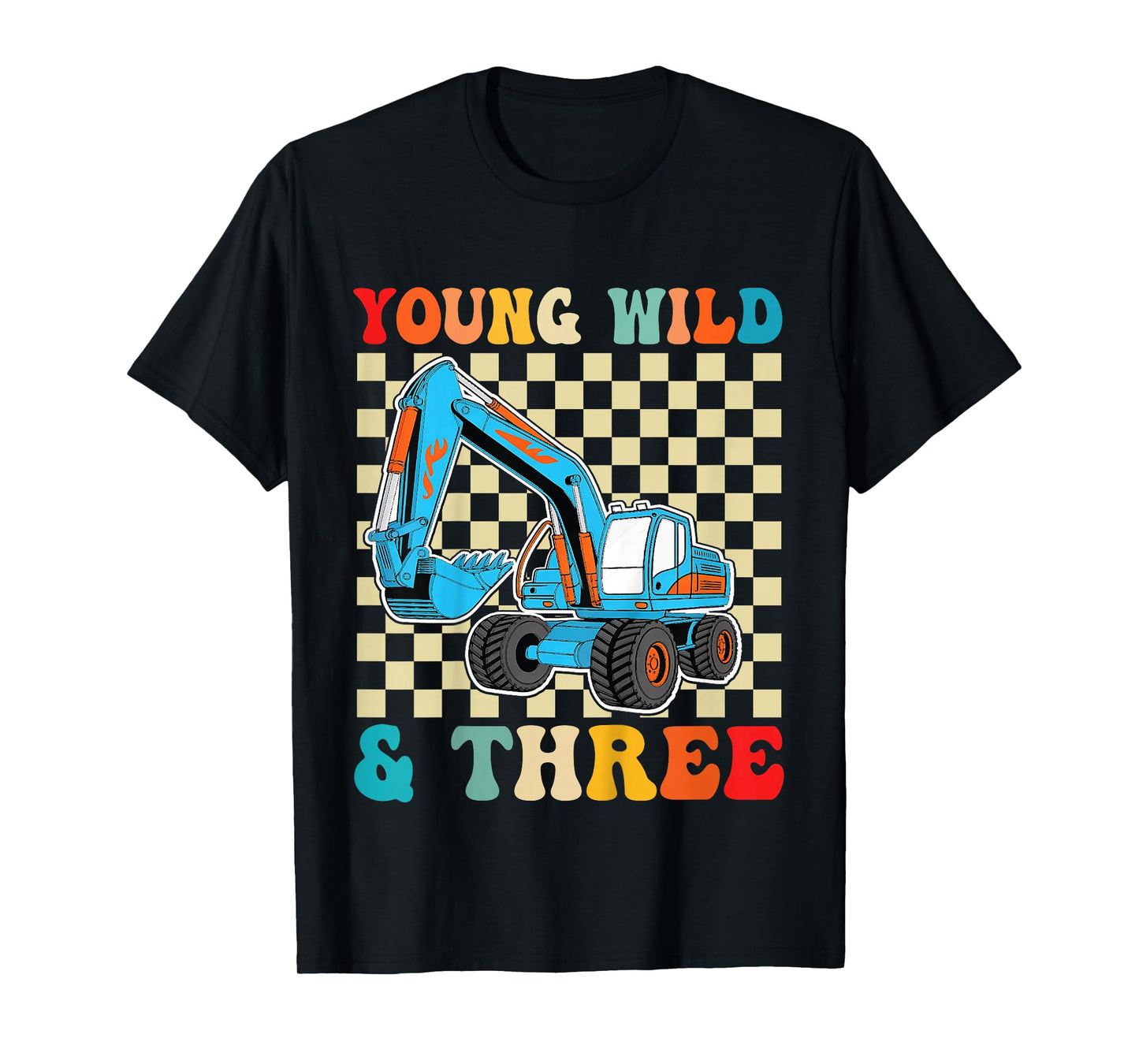 3rd Birthday Construction 3 Year Old Excavator Construction T-Shirt