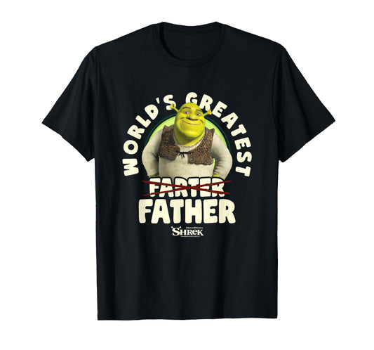 Shrek Father's Day World's Greatest Farter Crossed Text T-Shirt