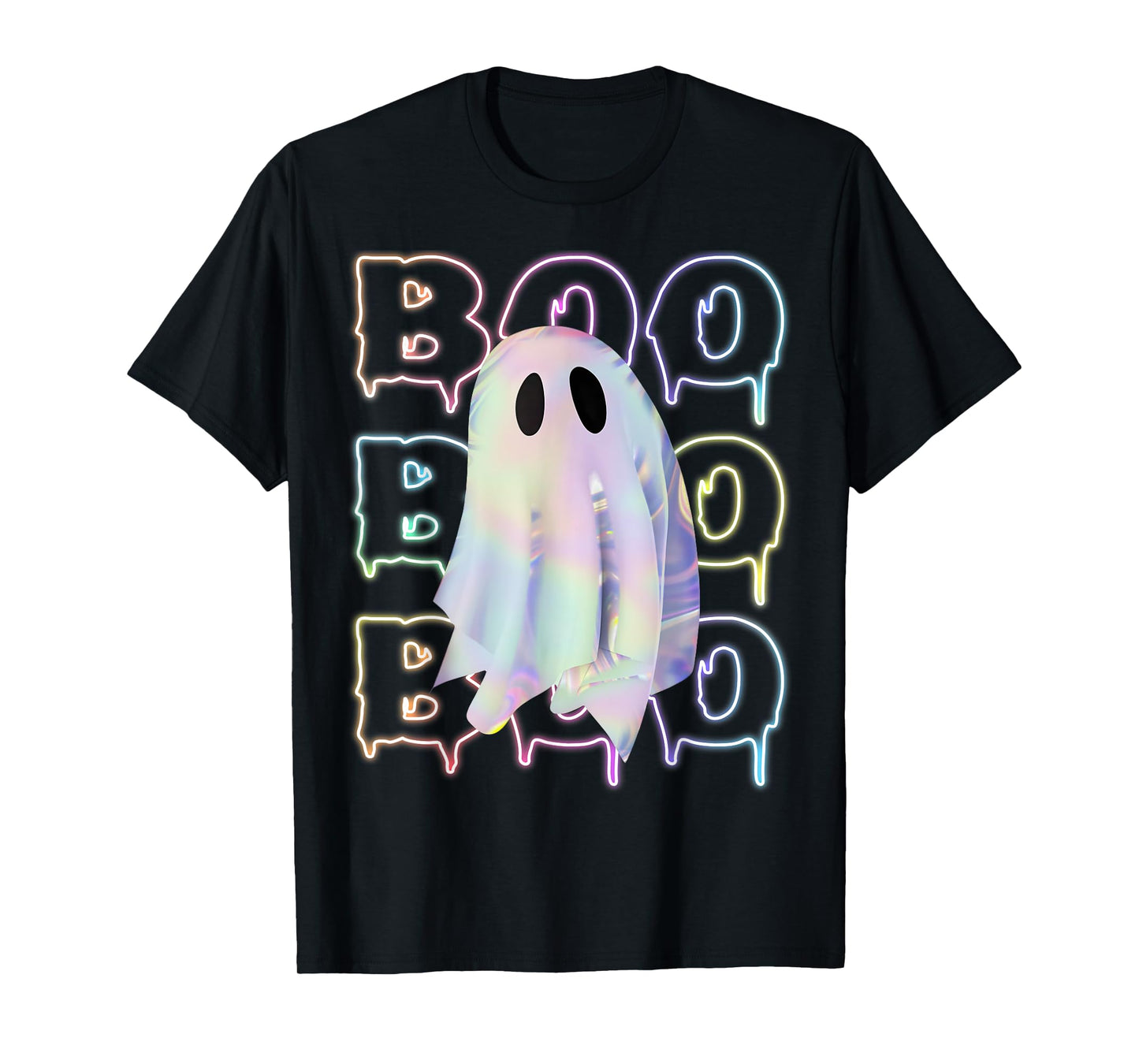 Funny Boo Cute Ghost Neon Halloween Costume boy kids girl T-Shirt