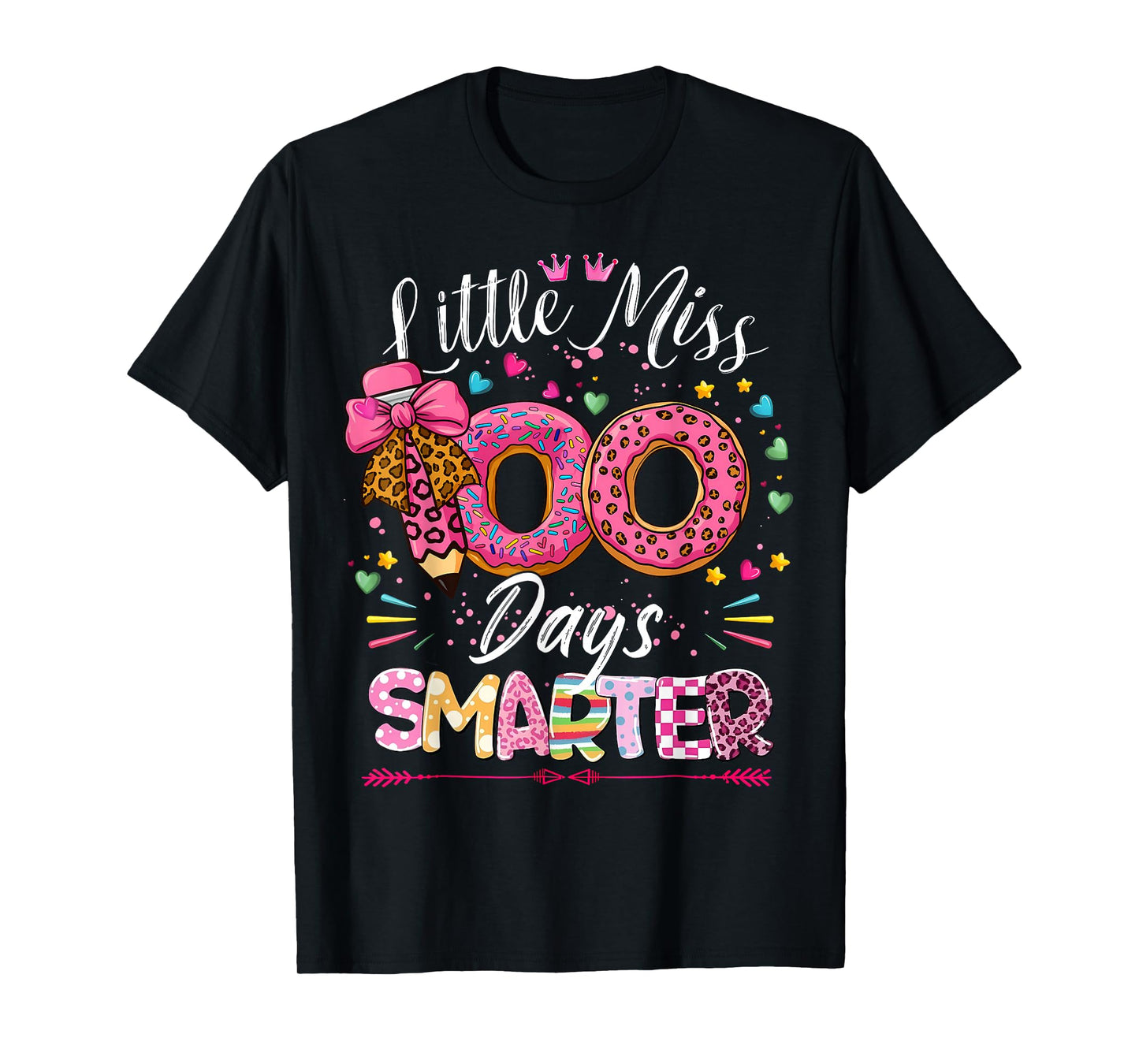Little Miss 100 Days Smarter Kids Girls 100th Day of School T-Shirt
