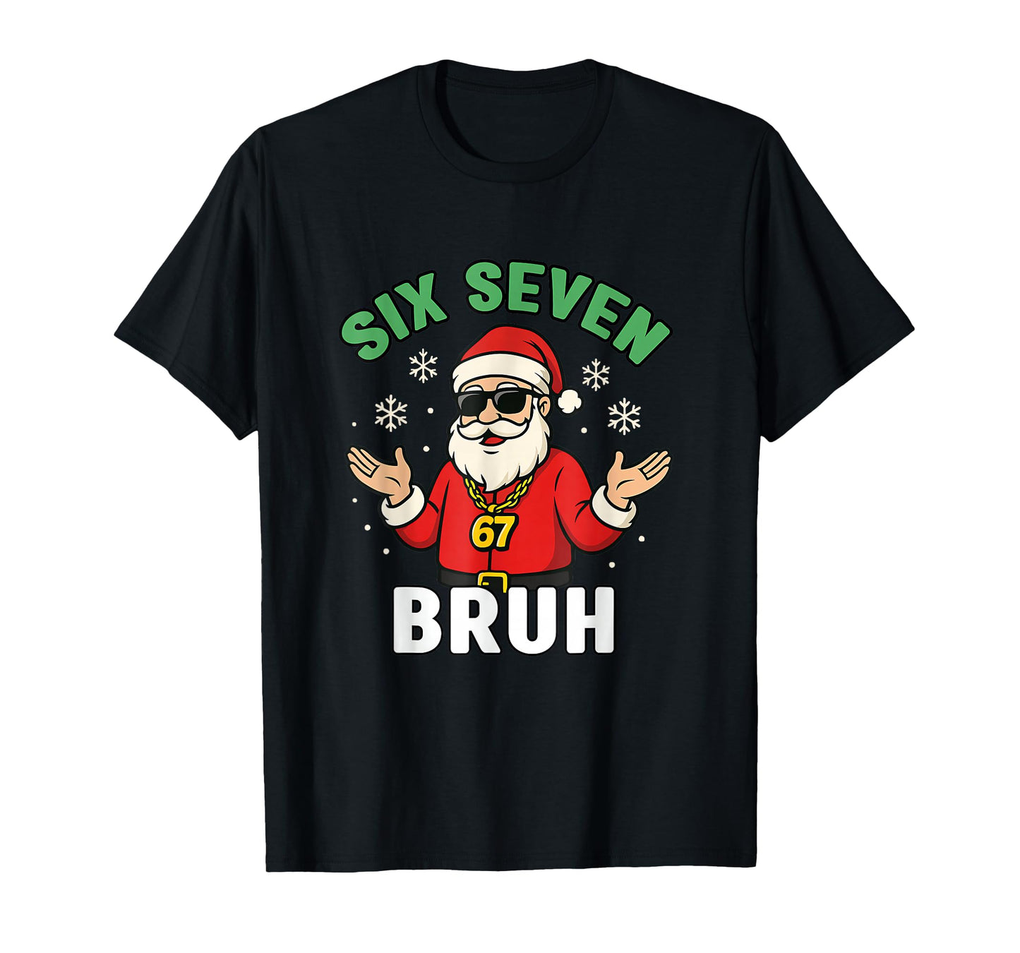 Bruh 67 Christmas Santa Six Seven 6 7 Boys Christmas Pajamas T-Shirt