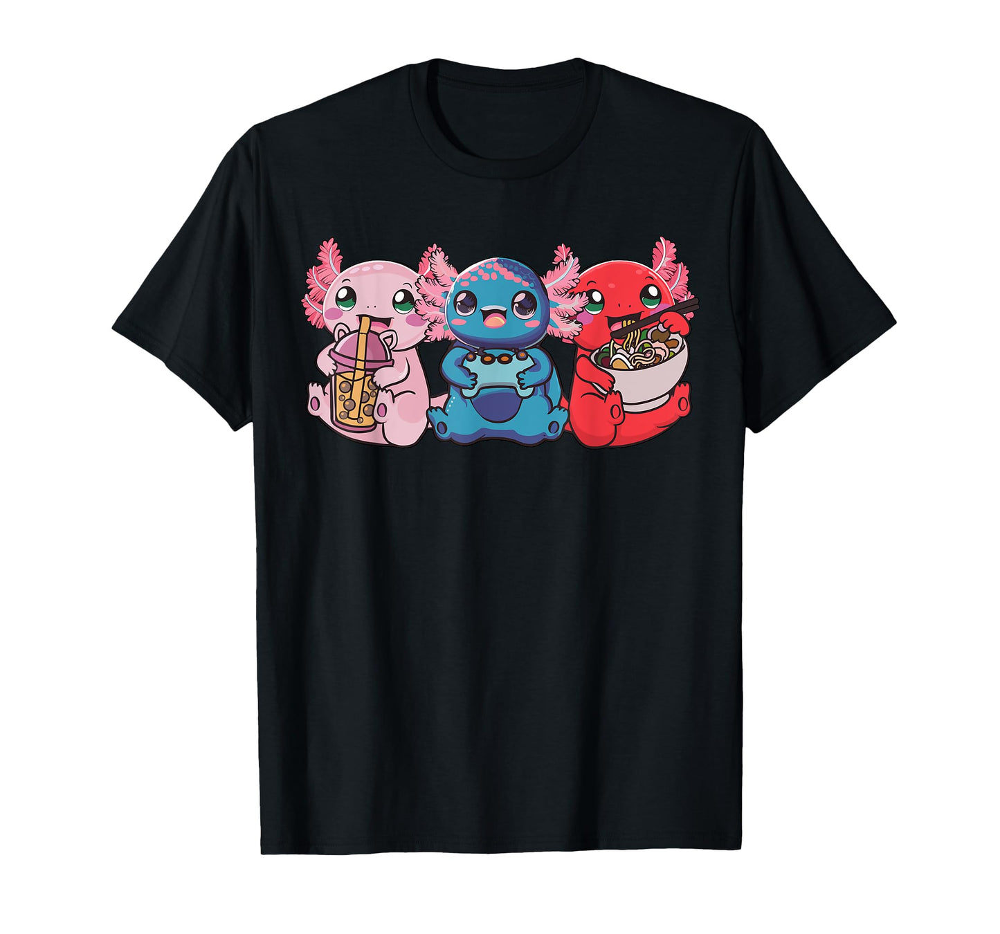 Axolotl Boba Tea Bubble Tea Gaming Gamer Ramen Axolotl T-Shirt