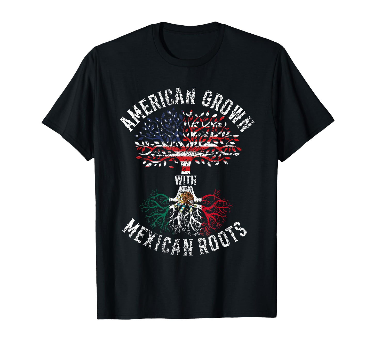 American Grown with Mexican Roots USA Mexico T-Shirt