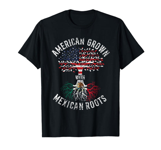 American Grown with Mexican Roots USA Mexico T-Shirt