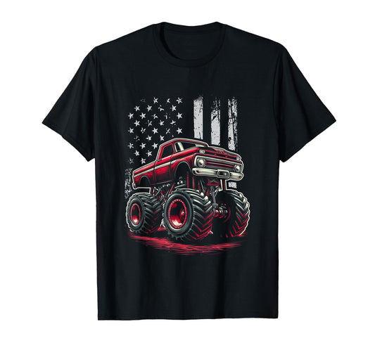 Patriotic USA Monster Truck Adult T-Shirt