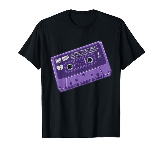 Purple Cassette Tape Retro Vintage 90s Hip Hop Music Lover T-Shirt
