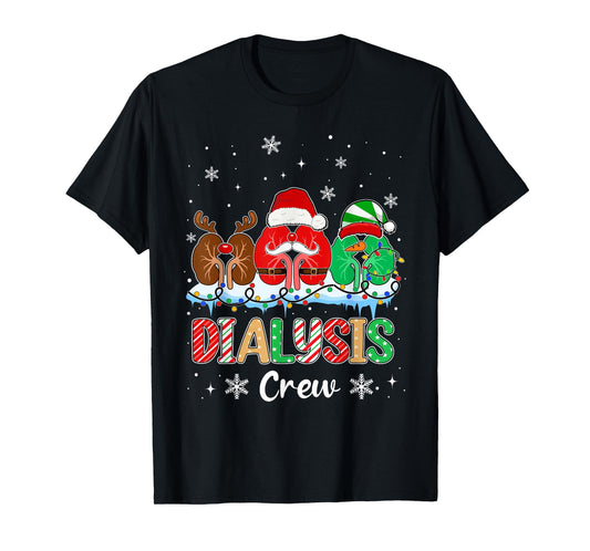 Dialysis Crew Christmas Lights Dialysis Nurse Xmas T-Shirt