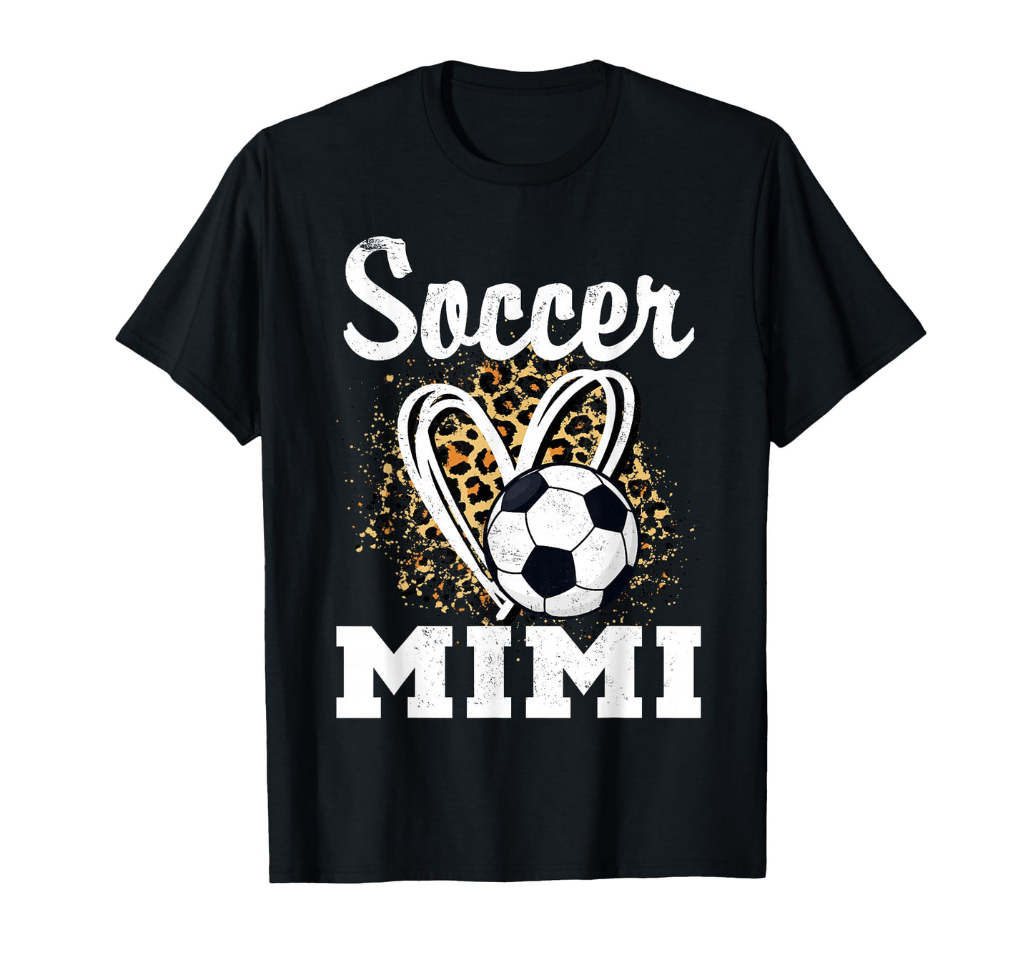 Soccer Mimi Leopard Heart Grandma Matching Family T-Shirt