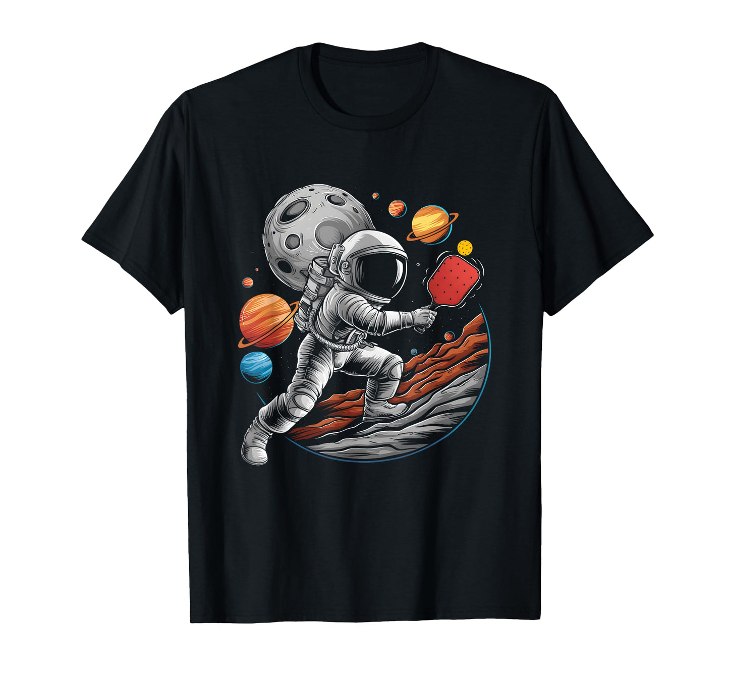 Space Galaxy Astronaut Playing Pickleball Pickle Ball Player T-Shirt