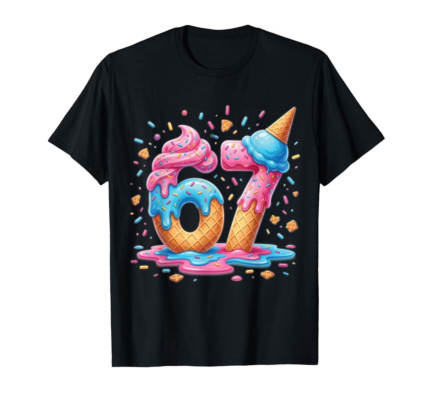 67 Ice Cream Drip Meme Six Seven 6-7 Boys Kids 6 7 Dripping T-Shirt