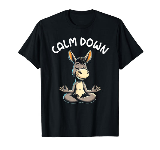 Donkey Calm Down Yoga Meditation T-Shirt