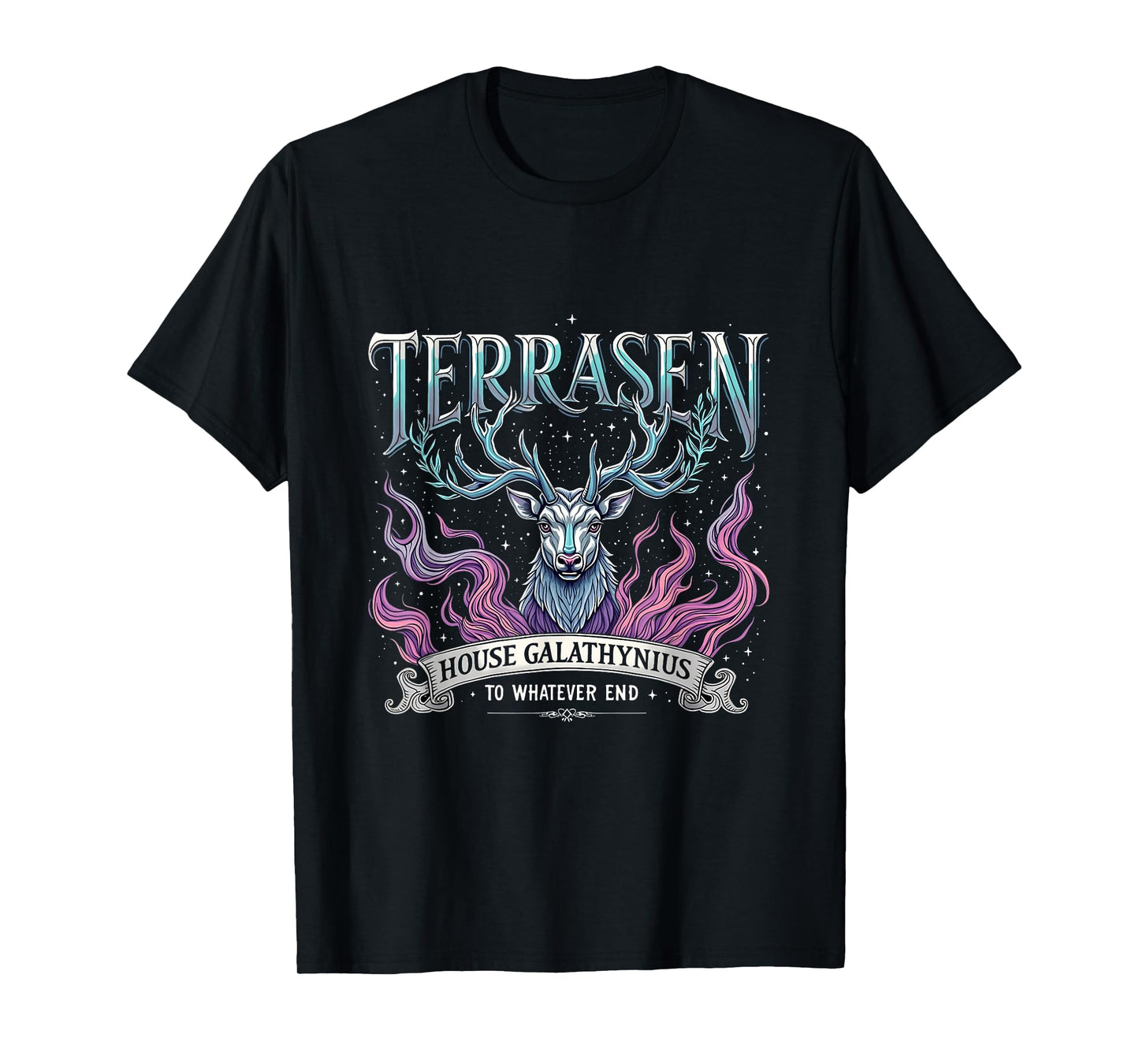 Vintage Terrasen House Galathynius Fantasy Stag Design T-Shirt