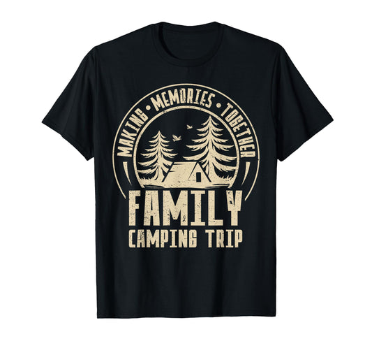 Vintage Camper Camp Family Camping Trip 2025 Matching Crew T-Shirt