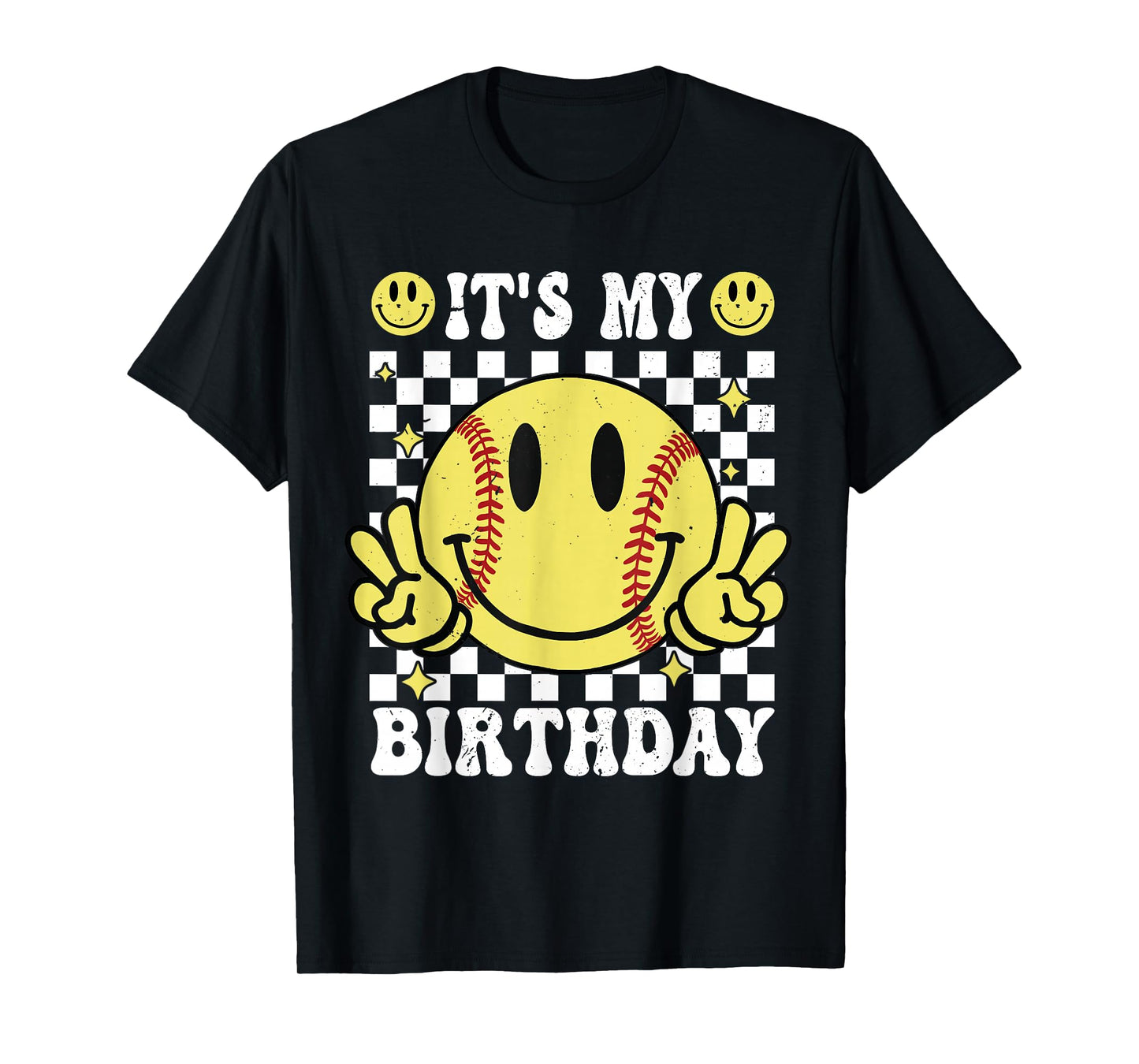 It's My Birthday Softball Girl Boy - Softball Birthday Party T-Shirt